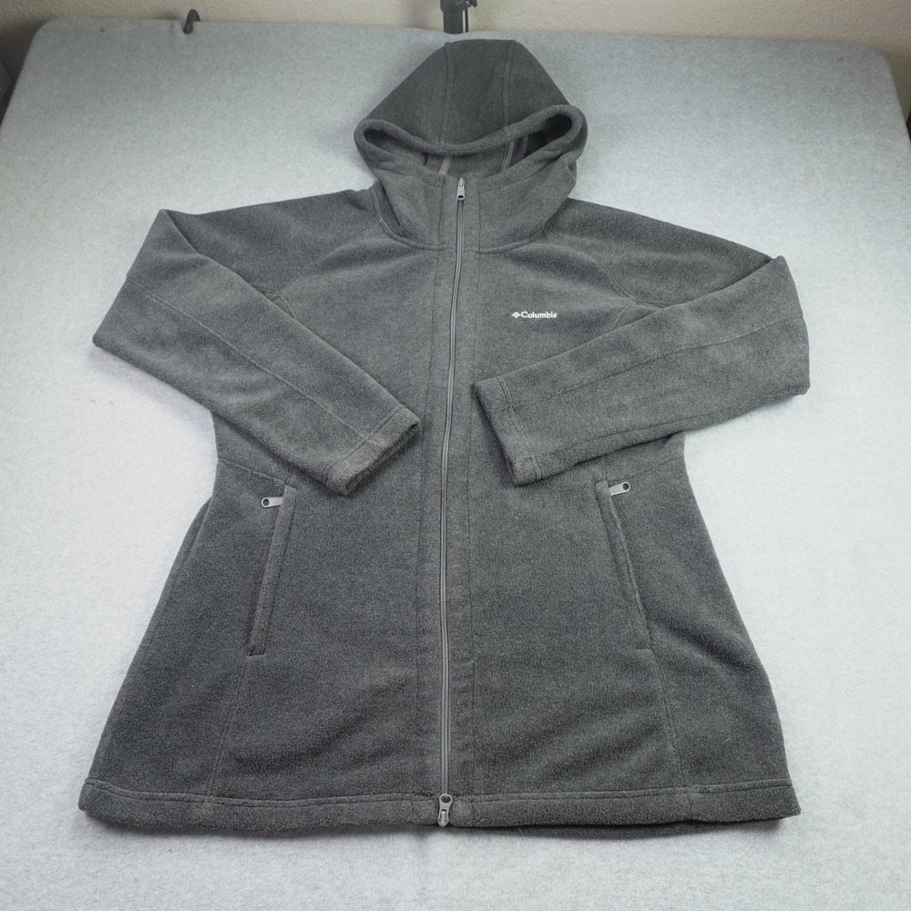 Columbia Jacket Womens XL Gray Outdoor Full Zip Hoodie Fleece